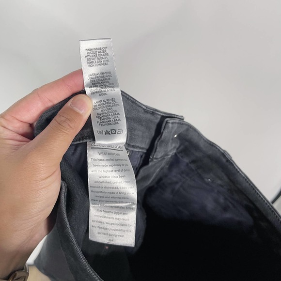 Good American 6 / 28 Washed Black Good Legs Crop Skinny Jeans Cotton Stretch - Picture 9 of 9